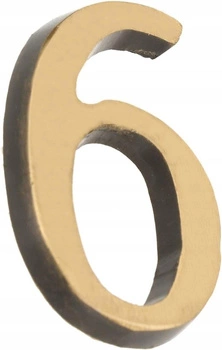 Cyfra na dom "6" numer domu na drzwi 3d 5cm patyna