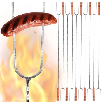 Widełki ogniskowe kijek na kiełbasę 100 cm zestaw 10 szt.