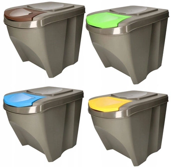 Kosz do segregacji śmieci 20 l zestaw 4 szt.