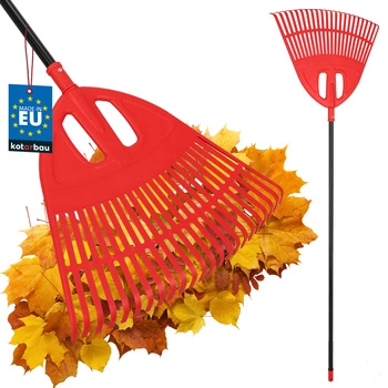 Grabie wachlarzowe do liści 51,5 cm + trzon aluminiowy 1,5 m