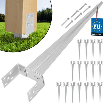 Podstaw słupa regulowana wbijana 0-160 mm zestaw 16 szt.