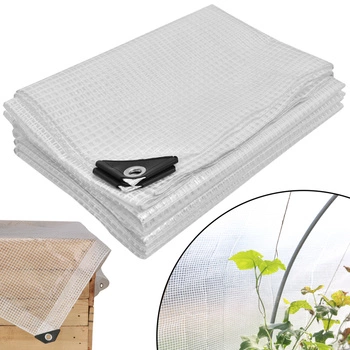 Plandeka ochronna mocna gruba transparentna szklarniowa 120 g/m2 4x6 m