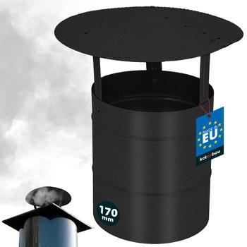 Daszek dymny do rury kominowej ocynkowany czarny 170 mm