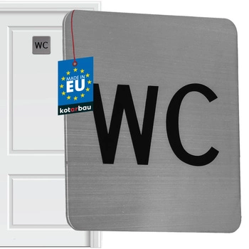Znak tabliczka na drzwi wc toaleta piktogram samoprzylepny stal 7x7 cm