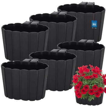 Doniczka balkonowa balkonowa antracyt 150 MM Zestaw 6 szt.