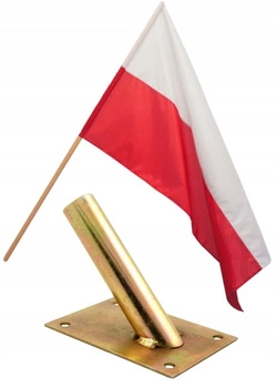 Flaga Polski na trzonie z uchwytem do ściany zestaw 120 cm