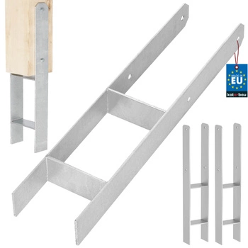 Podstawa słupa h do wmurowania stalowa ocynk srebrna 120 mm zestaw 2 szt.