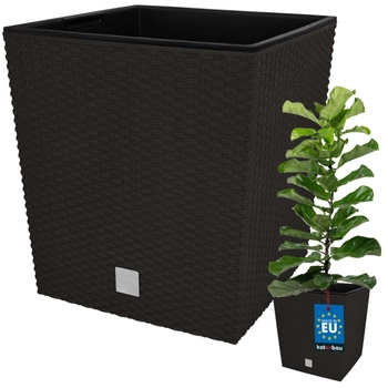 Doniczka ogrodowa rattan z wkładem umbra 32x32 cm