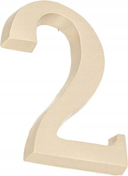 Cyfra na dom "2" numer domu na drzwi 5 cm satyna