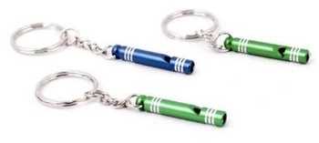 Brelok do kluczy gwizdek aluminiowy z kółkiem