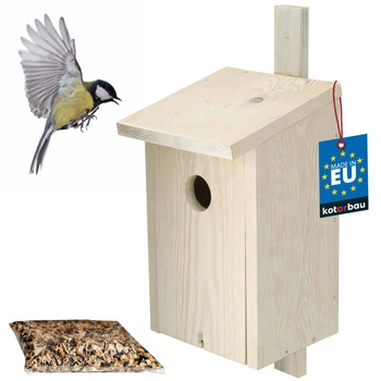 Budka ptaki karmnik drewniany domek dziupla karma