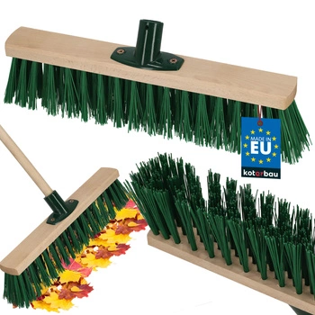Szczotka miotła drewniana do liści podłóg kostki nylon 40 cm