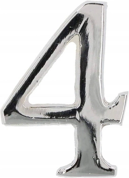 Cyfra na dom "4" numer domu na drzwi 5 cm chrom