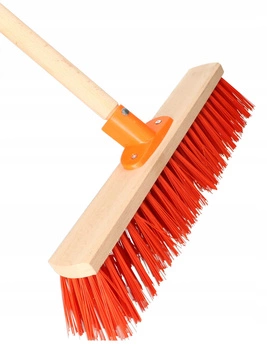 Zamiatacz ulicówka miotła szczotka zmiotka z trzonem - Kolor czerwony
