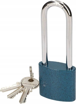 Kłódka żeliwna długi pałąk zatrzaskowa klucz 40mm