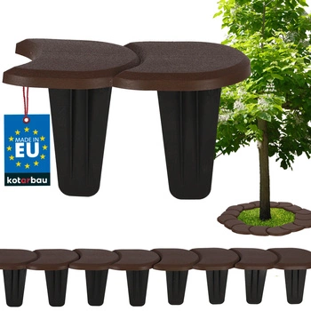 Obrzeże trawnika palisada z najazdem plastikowy brązowy 3,8 m