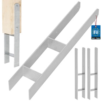 Podstawa słupa h do wmurowania stalowa ocynk srebrna 100 mm zestaw 2 szt.