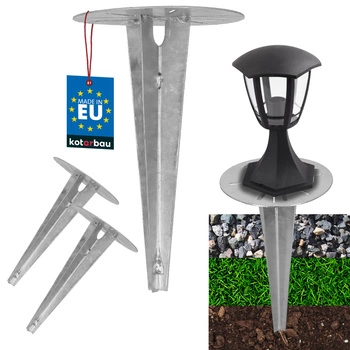 Podstawa do lamp ogrodowych wbijana do ziemi kotwa 190 mm zestaw 2 szt.