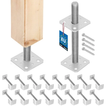 Podstawa słupa wkręcana regulowana pręt m24 80x80x250 mm zestaw 16 szt.