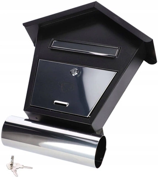 Skrzynka pocztowa stalowa tuba na listy gazety - Kolor czarny