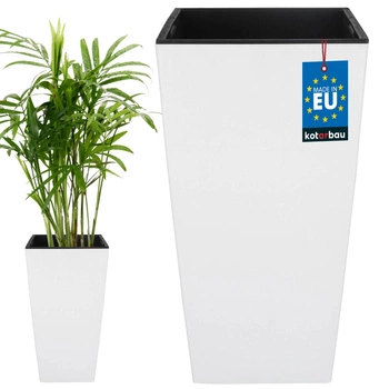 Doniczka 265x265x500 mm urbi square biała z wkładem