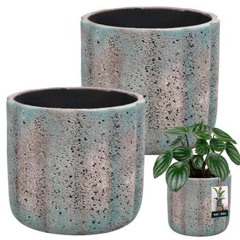 Doniczka ceramiczna cylinder na kwiaty rośliny 12 cm zestaw 2 szt.