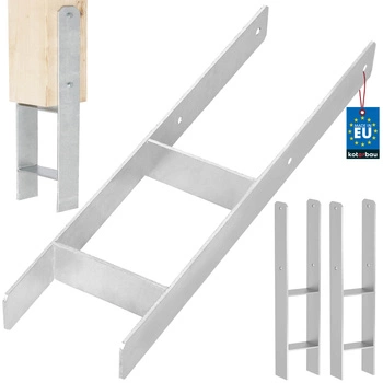 Podstawa słupa h do wmurowania stalowa ocynk srebrna 150 mm zestaw 2 szt.