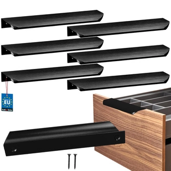 Uchwyt meblowy aluminium czarny mat 160/180 mm zestaw 6 szt