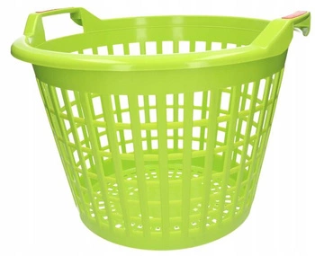 Kosz ogrodniczy 35l jasnozielony ażurowy z miękkimi uchwytami