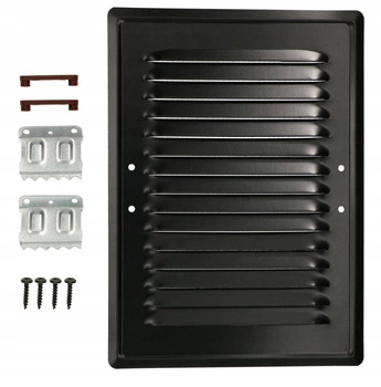 Kratka wentylacyjna kominkowa metalowa 14x21 łapki - Kolor czarny