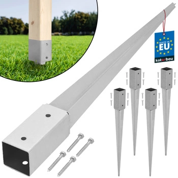 Podstawa słupa kotwa wbijana do ziemi stalowa 60x60x750 mm zestaw 4 szt.