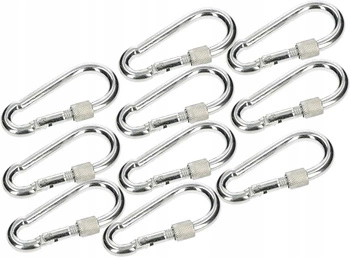 Karabińczyk karabinek skręcany 80 hak do lin - 10 szt.