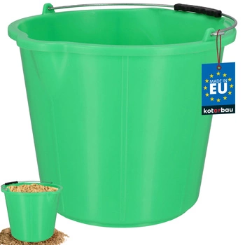 Wiadro z wypływką lejkiem 15 l budowlane strong - Kolor zielony