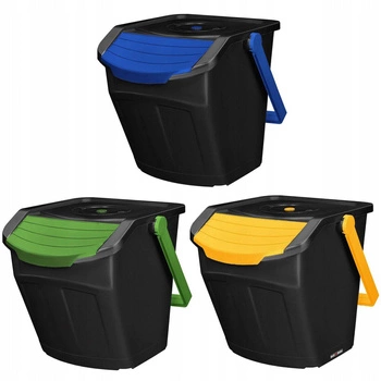 Kosz do segregacji śmieci 25 l zestaw 3 szt.