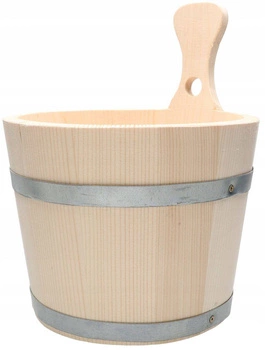 Skopek drewniany wiadro beczka ceber do sauny 5l