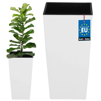 Doniczka 220x220x424 mm urbi square biała z wkładem