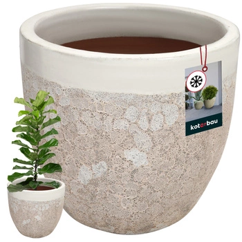 Doniczka biała mrozoodporna z odpływem wody ⌀ 30 cm