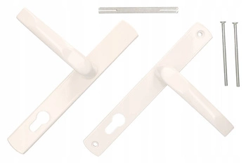 Klamka drzwiowa biała długi szyld drzwi 92 wkład