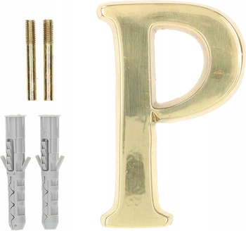 Litera "p" na dom drzwi elewację z mosiądzu 10 cm