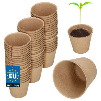 Doniczki torfowe 6 cm rozsady sadzonki bio - 60 szt.