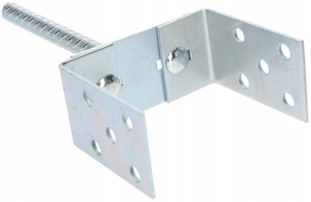 Podstawa słupa z prętem 0-125 u kotwa do muru wmurowania - Kolor srebrny