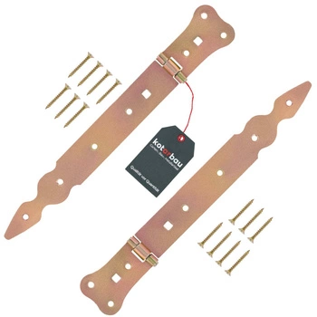 Zawias altanowy wąski do okiennic drzwi złoty 250 mm zestaw 2 szt.