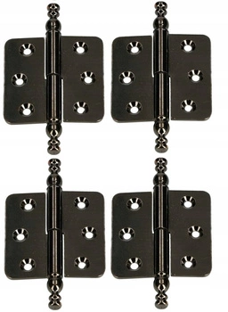 Zawias meblowy składany ozdobny czarny prawy - 4 szt.