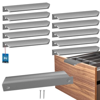 Uchwyt meblowy aluminium srebrny 128/148 mm zestaw 10 szt
