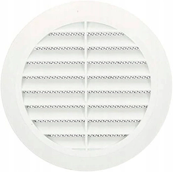 Kratka wentylacyjna okrągła z siatką biała 125mm