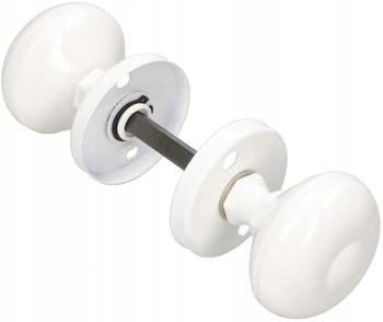 Gałko gałka obrotowa drzwiowa okrągła furtki drzwi - Kolor biały