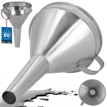 Lejek metalowy ocynkowany z sitkiem filtrem do oleju paliwa 17 cm