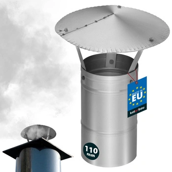 Daszek dymny do rury kominowej ocynkowany srebrny 110 mm