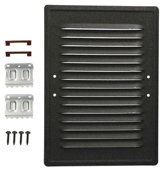 Kratka wentylacyjna kominkowa metalowa 14x21 łapki - Kolor ciemny grafit