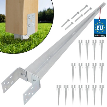 Podstaw słupa regulowana wbijana 0-120 mm zestaw 16 szt.